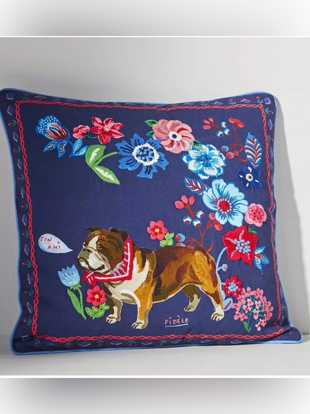 🔥NATHALIE LETE x Anthologie Fidèle thé dog Pillow Bulldog CUTEST BOHO PriceFirm